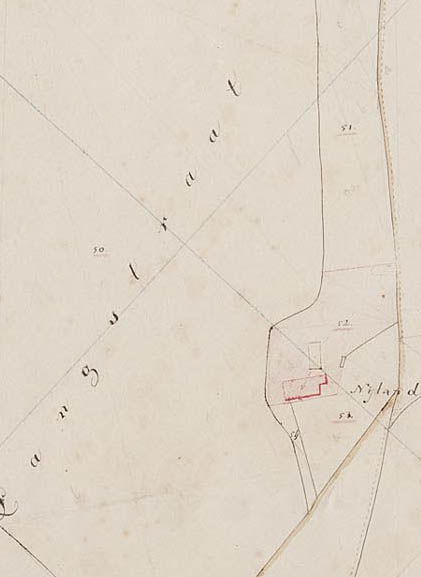 Kadastrale kaart Langstraat, ca 1832